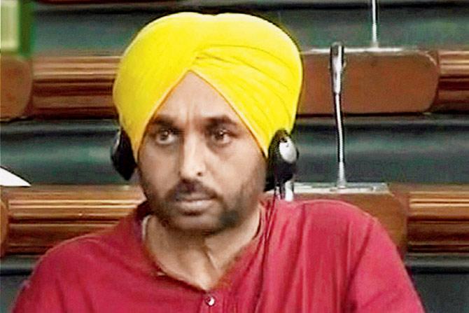AAP MP Bhagwant Mann was the topic of uproar in both the Houses yesterday.
