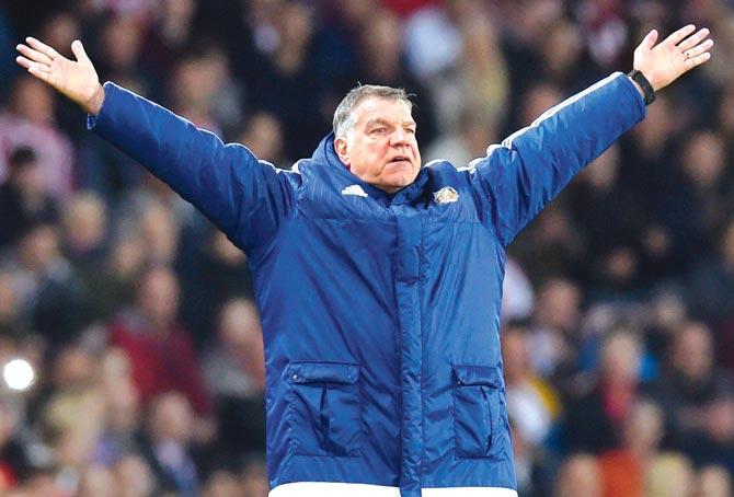 Then Sunderland manager Sam Allardyce during an English Premier League match against Everton at Sunderland in May. Pic/Getty Images