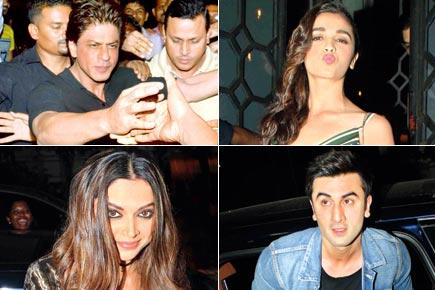 SRK, Deepika Padukone, Alia Bhatt and Ranbir Kapoor at a bash
