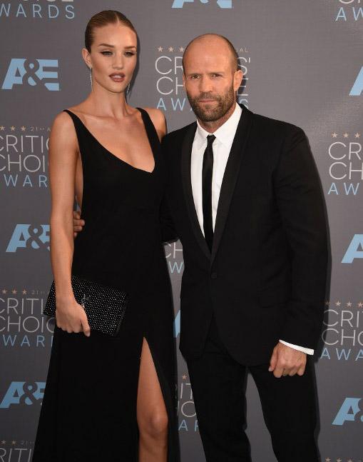 Rosie Huntington-Whiteley and Jason Statham at an event