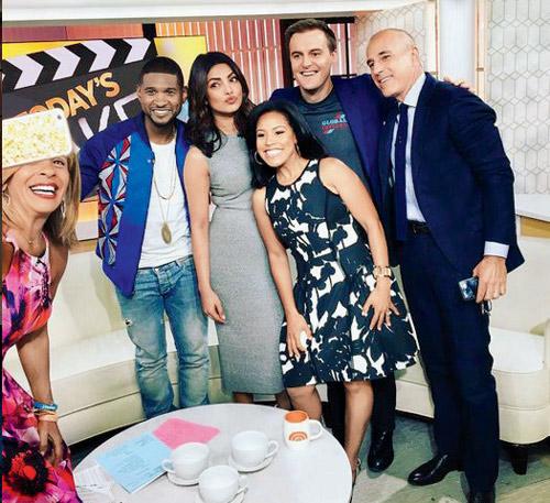 Priyanka Chopra with the team of the Today Show