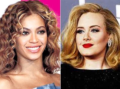 Beyonce Knowles and Adele