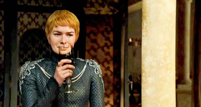 Let’s not forget Cersei Lannister of Game of Thrones, who, in the season six finale watched parts of King’s Landing erupt with wild fire, the consequence of her own actions, while treacherously sipping from a goblet of wine