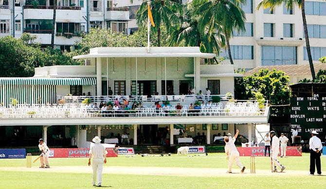 A match in progress at the Brabourne Stadium