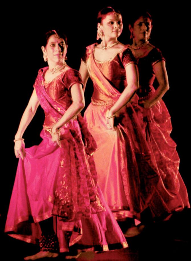 Aditi Mangaldas with members of her dance company
