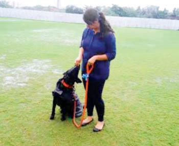 Anamika Deshpande, resident of Fairfield, with her pet Sparky