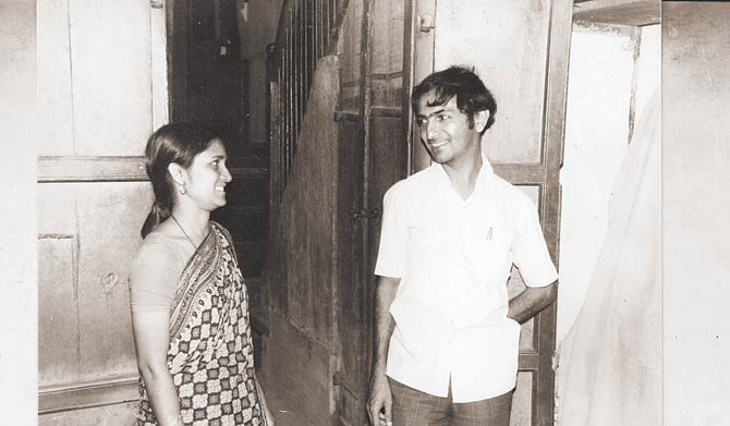 A photograph of a younger Madhav and Shailaja