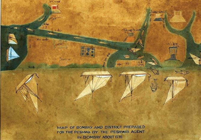 Map of Bombay and the district prepared for Peshwa by the Peshwa’s agent