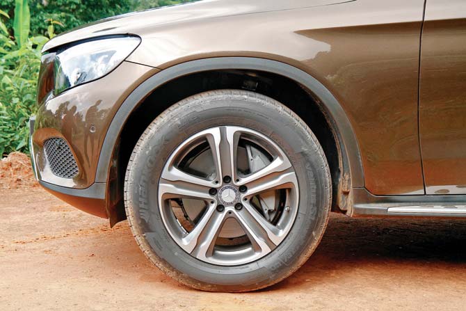Snazzy 18-inch wheels are shod with tyres that are easily available