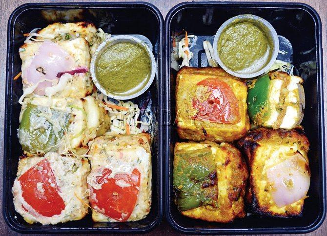 (From left) Paneer Burger Kebab; Paneer Ludhianvi Kebab. Pics/Sneha Kharabe