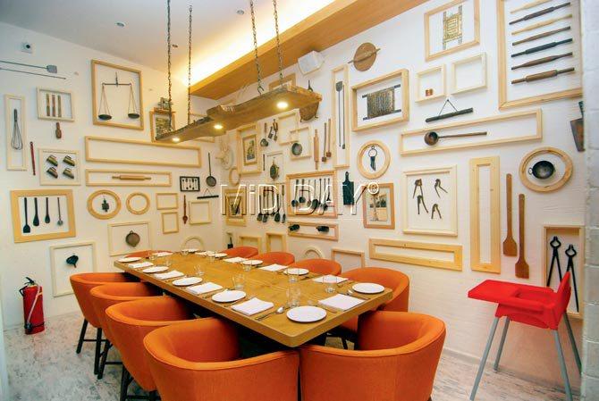 The natty interiors at the Powai outpost; we are keen to see if the interiors at the new offerings will be in sync with it. Pic/Sameer Markande