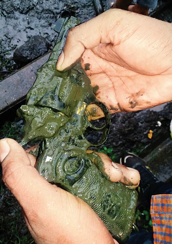 The revolver was recovered after a  four-hour search