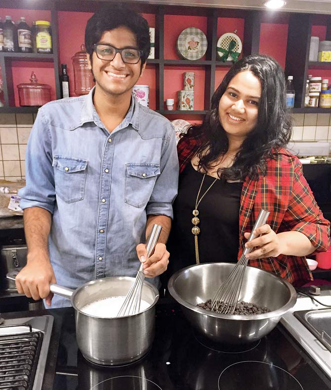 Shivesh Bhatia and Pooja Dhingra in the central kitchen of Le15 Patisserie