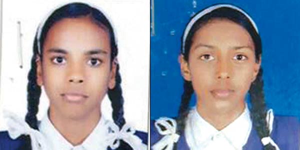 The bodies of Sneha More (left) and Simran Singh were found with one hand of each girl tied to the other