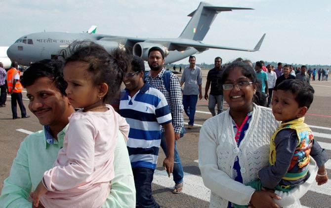 Indian nationals arrive from South Sudan