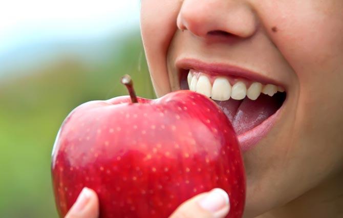 Chomp on apples for whiter teeth