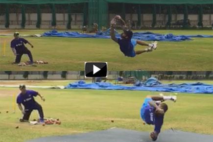 Watch video: Virat Kohli and Shikhar Dhawan turn 'Supermen' during practice
