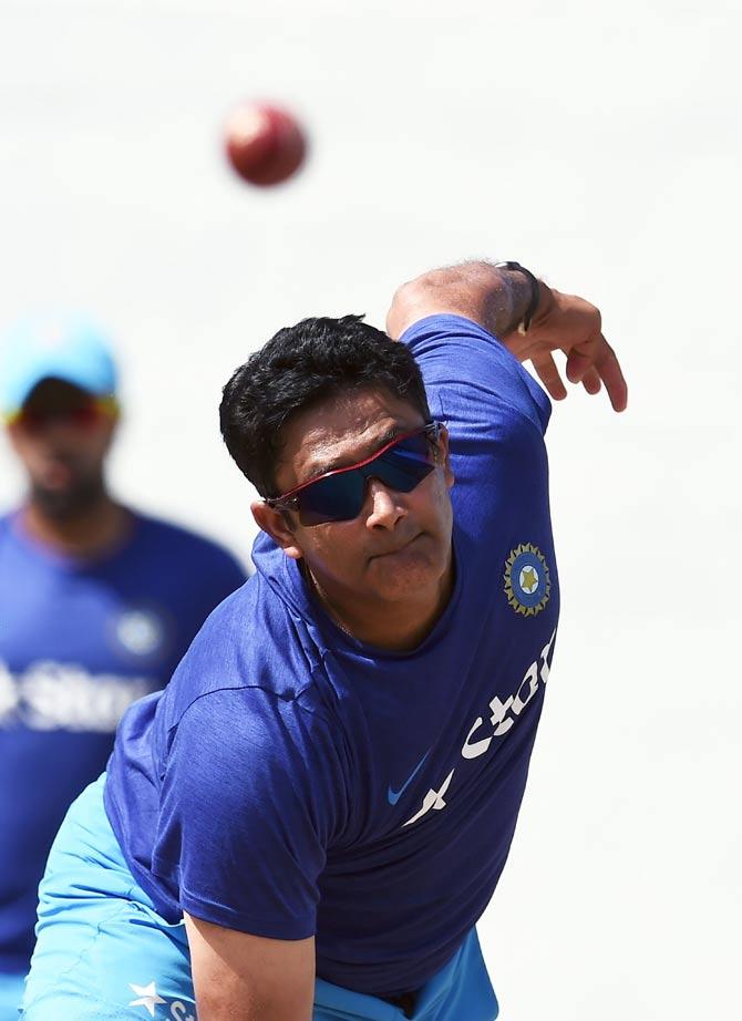 Anil Kumble in action