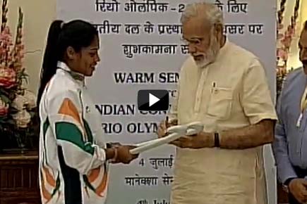 Watch Video: PM Modi meets Indian contingent for 2016 Rio Olympics