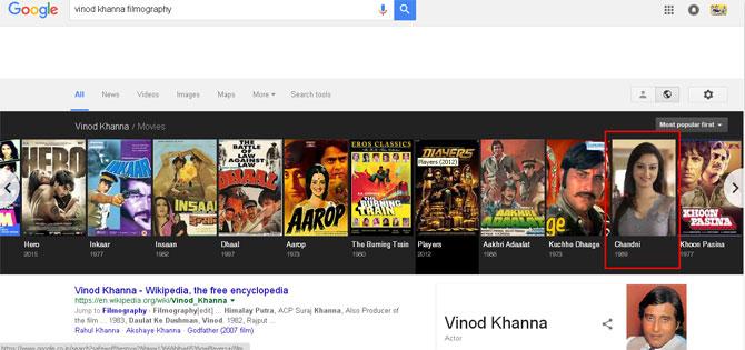 When one Googles Vinod Khanna