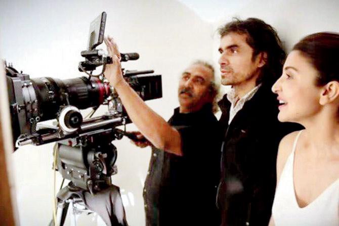 Imtiaz Ali and Anushka Sharma at the shoot of an ad