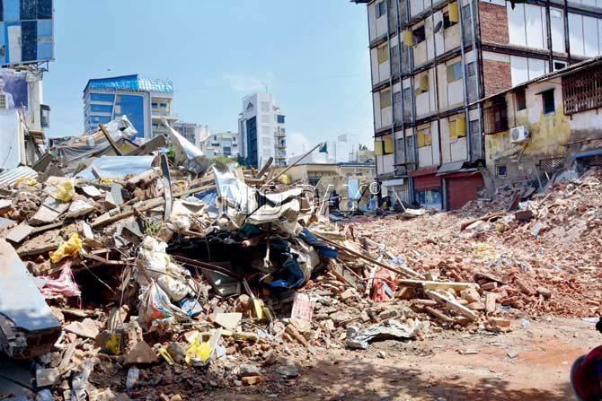 Only debris remains now of the 150 year-old chawl