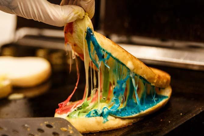Food: Fancy having a 'Rainbow Coloured Toast' cheese sandwich?