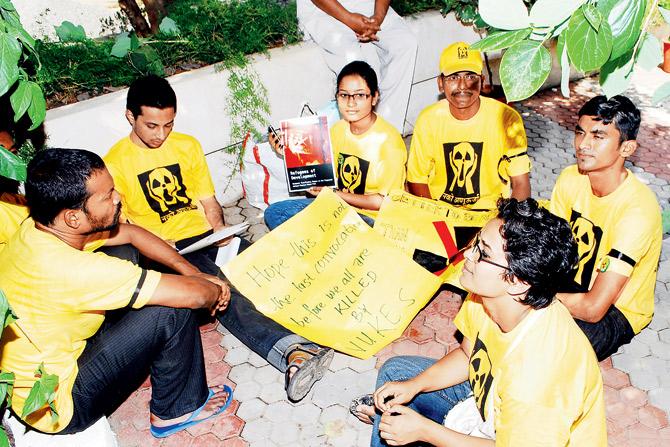 TISS students have often been vocal in their protest against various issues, including the construction of a nuclear plant in Jaitapur. File pic