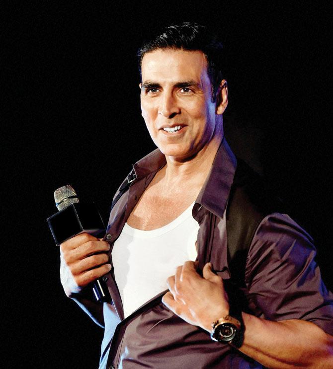 Akshay Kumar at an event in Chennai on Tuesday night. Pic/PTI