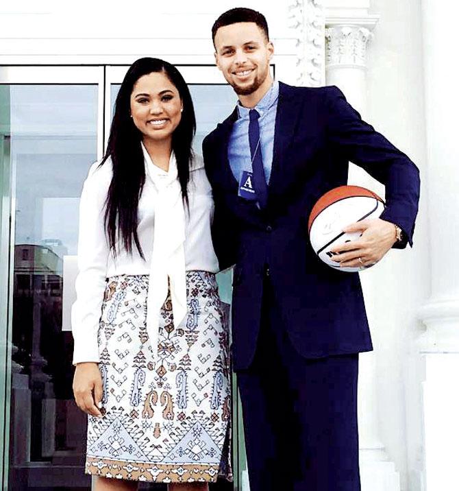 Stephen Curry with wife Ayesha. Pic/Ayesha