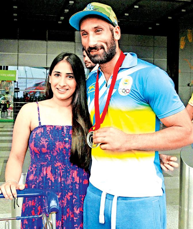 India hockey captain Sardar Singh with his then girlfriend Ashpal Bhogal in 2014
