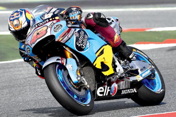 Honda Marc VDS rider Jack Miller during the Dutch GP in Montmelo, Spain yesterday. Pic/PTI