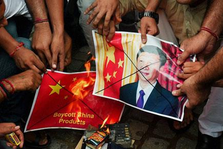 Hindu right wing organisation protest against Chinese products in New Delhi