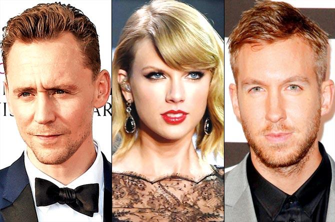 Tom Hiddleston, Taylor Swift and DJ Calvin Harris