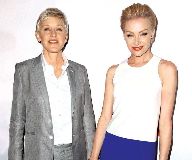 Ellen DeGeneres with Portia de Rossi 
