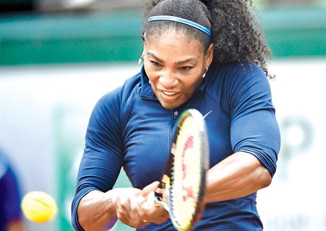 Serena Williams returns during her fourth round win against Ukraine