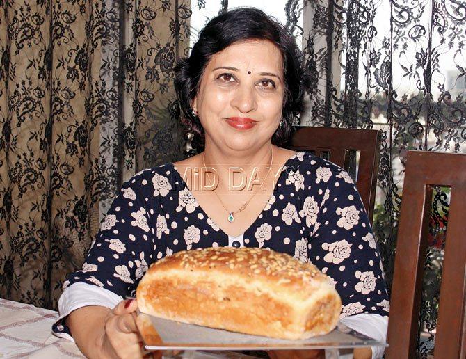Rashmi Bakshi with a multi-grain loaf that will make 10 sandwiches