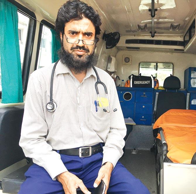  Dr Salman Farsi now works with a government ambulance service in a village on the outskirts of Malegaon. Pic/Mubasshir Mushtaq