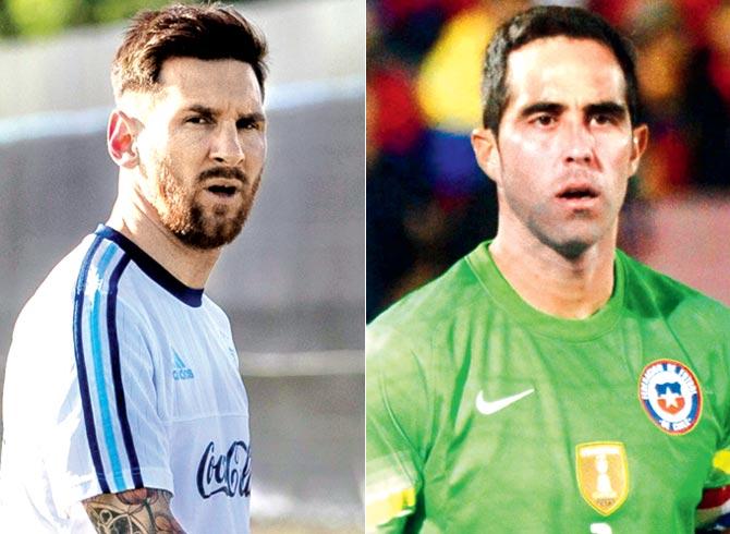 Lionel Messi and Claudio Bravo