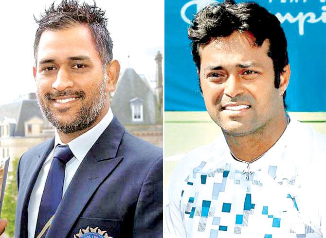 MS Dhoni and Leander Paes