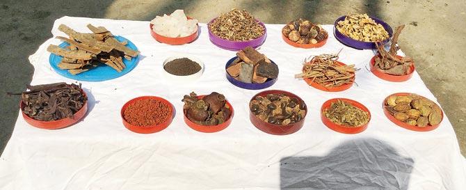 Ingredients like dried tea leaves, cinnamon sticks and annatto seeds are used to make natural dyes 