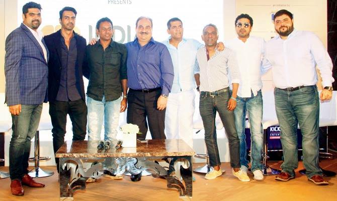 (Left-right) Aman Anand, Arjun Rampal, David DeSouza, Dilip Joshi, AD Singh, Kishore DF, Akbar Sami and Riyaaz Amlani