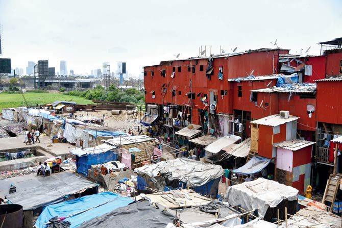 Behrampada slum of Bandra East, Mumbai collapses. 