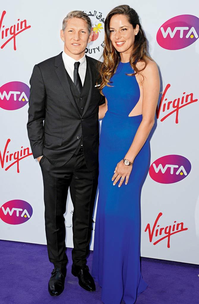 Bastian Schweinsteiger and Ana Ivanovic at the WTA Pre-Wimbledon Party in London last year.