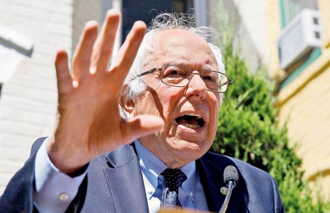 Bernie Sanders at a news conference in Washington. Pic/AP