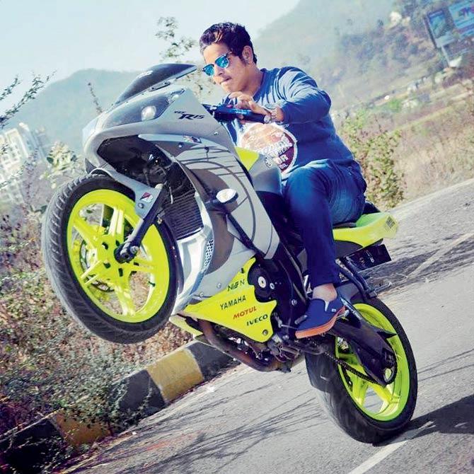 Pranesh Patil was fond of bikes and photography and would post several pictures of his stunts, like this one on his Yamaha Rs 15 bike