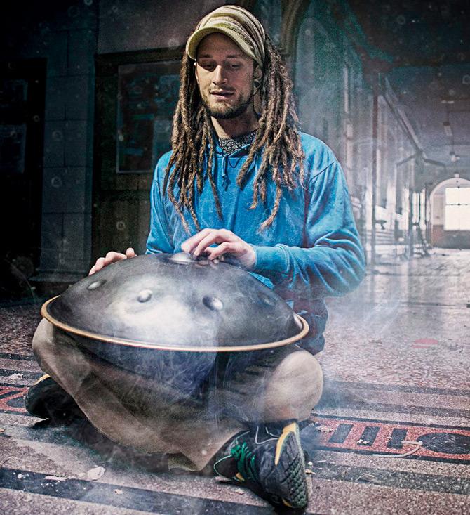 Daniel Waples with a handpan