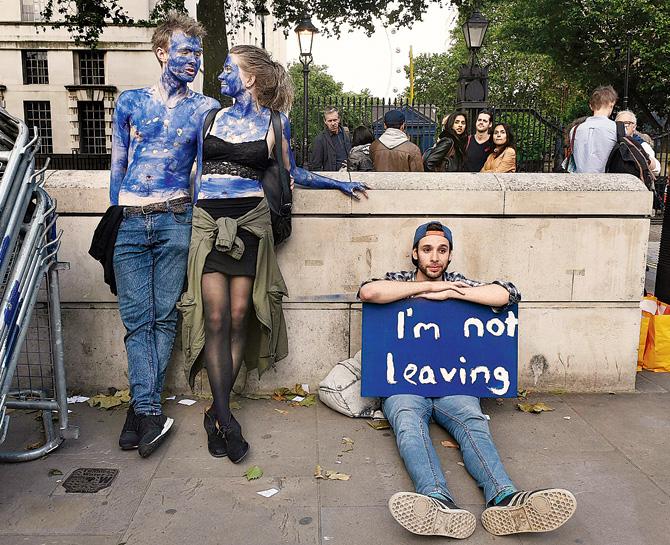 Protests outside Downing Street against the United Kingdom’s decision to leave the EU. Pic/Getty Images