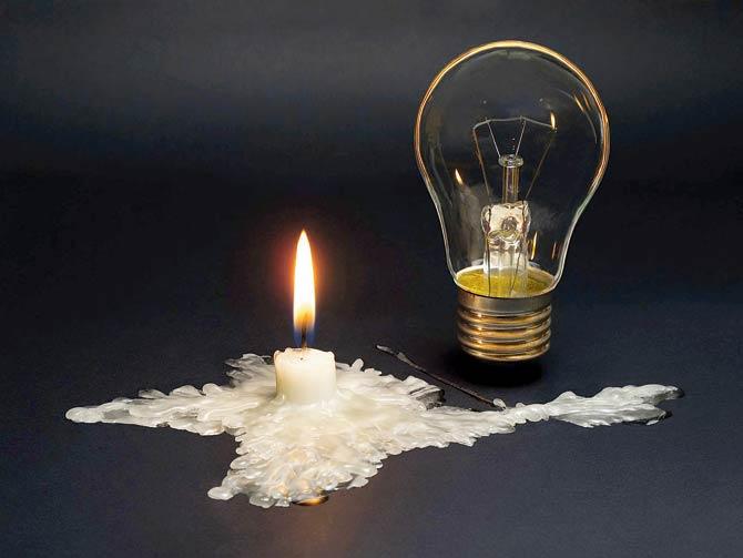 I now bow to Benjamin Franklin, Michael Faraday, Thomas Alva Edison, streaks of lightning, electrons, James Watt... who would have thought secondary school physics studied by candlelight would ever be useful? Representation pic/Thinkstock