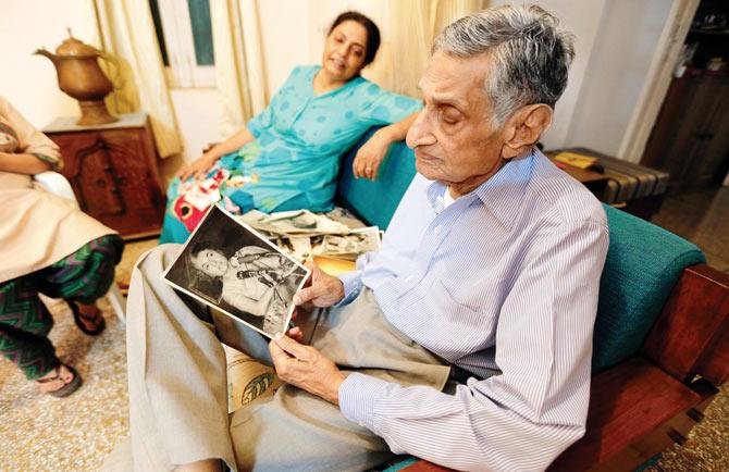 Dr KP Mathur at his Chitra Vihar home in New Delhi, with daughter Mala. He first treated Prime Minister Indira Gandhi in 1966. Pic/Ajay Gautam